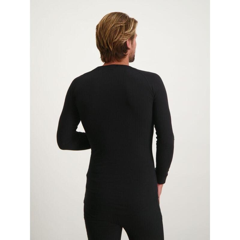 Chemise Thermique Ysabel Mora – Manches Longues, Col Rond, Polyester, Pour Enfant, Noir (10 Ans)