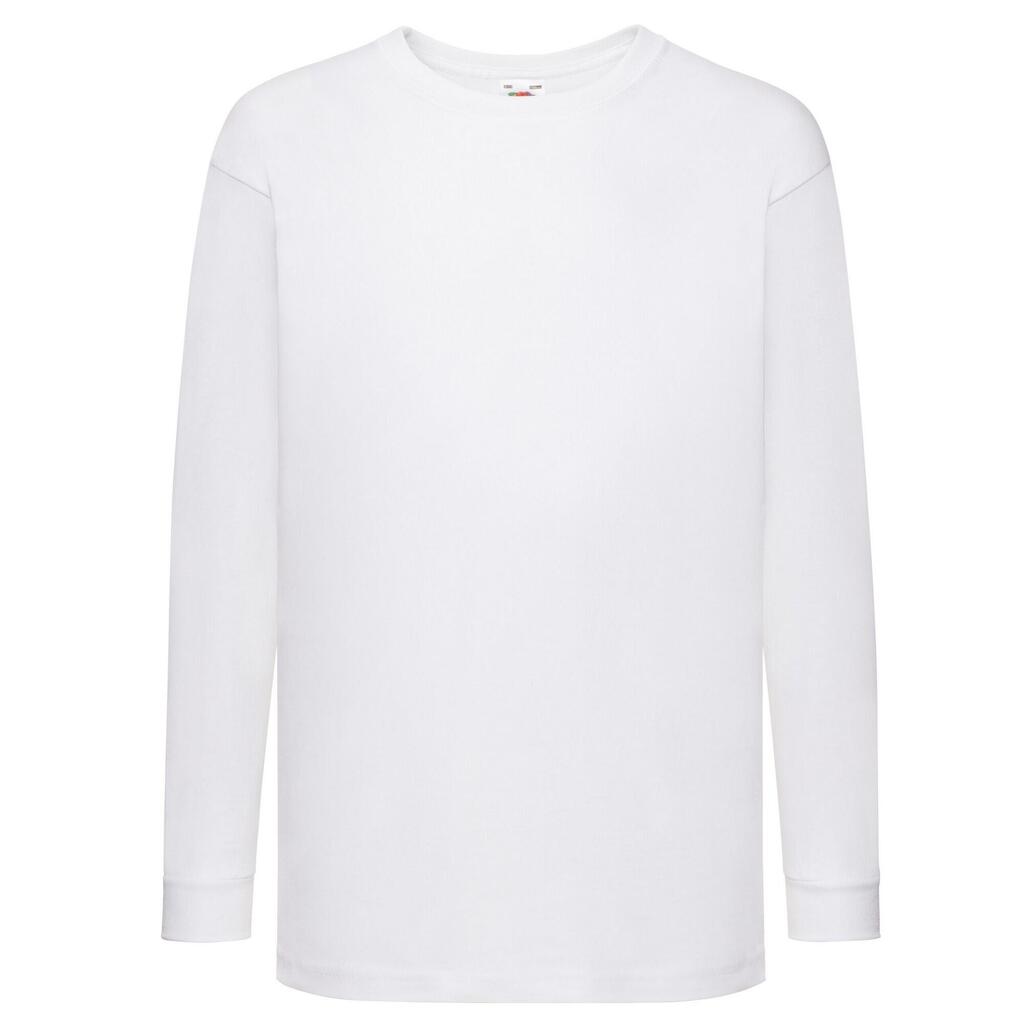 Childrens/Kids Valueweight LongSleeved TShirt (White)