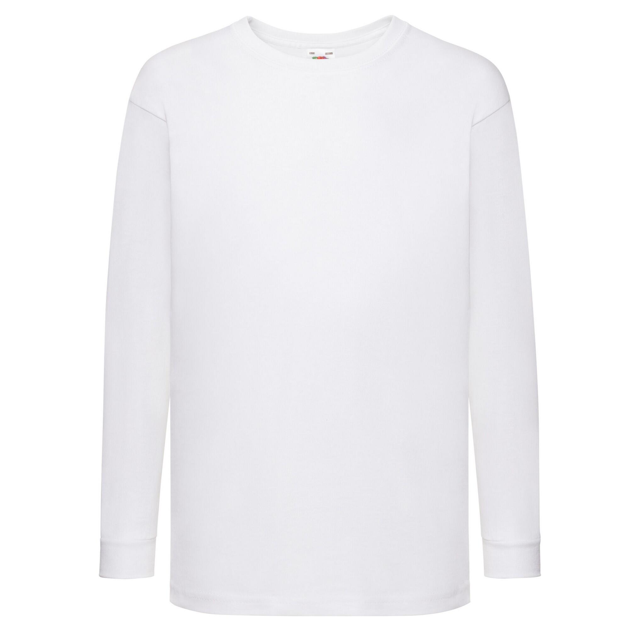 Childrens/Kids Value Cotton LongSleeved TShirt (White) 1/3