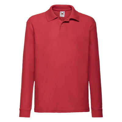 Polo shirt met lange mouwen voor kinderen/kinderen (rood)