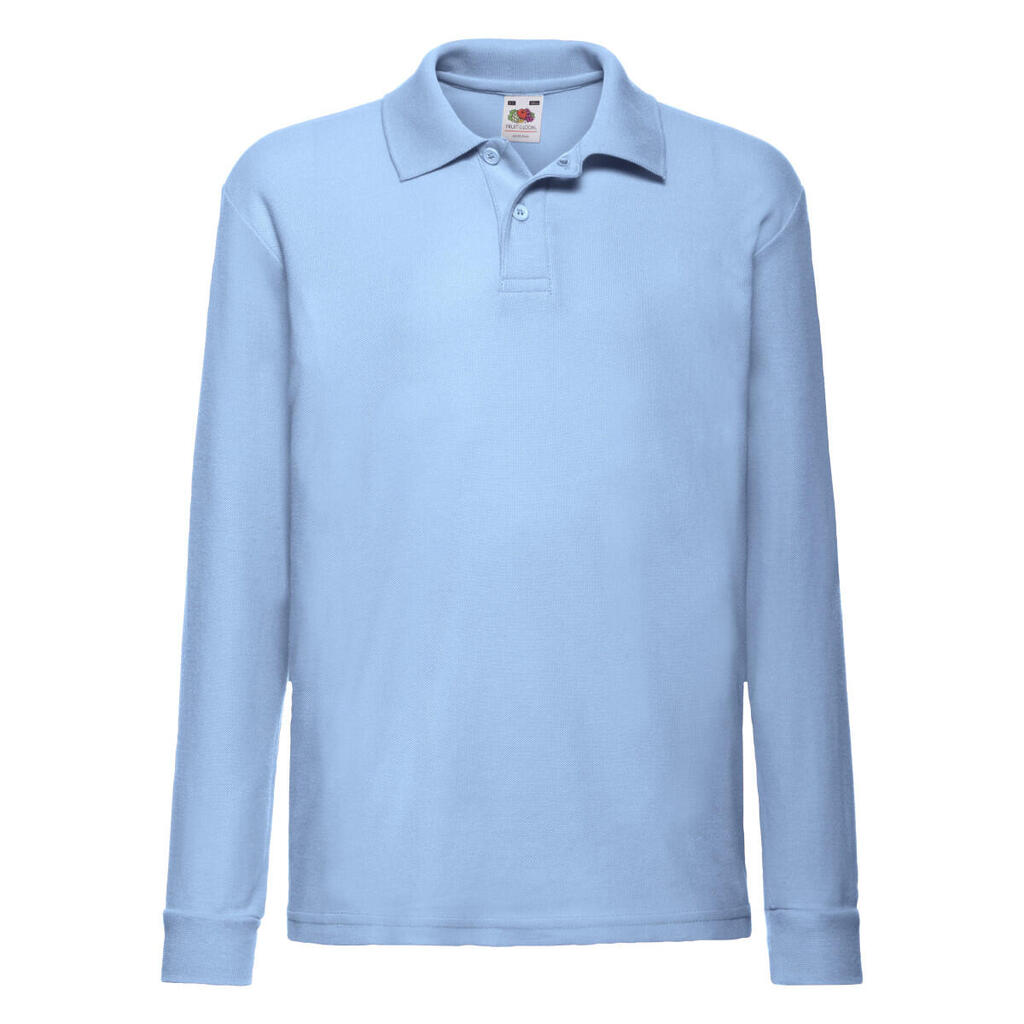 Childrens/Kids LongSleeved Polo Shirt (Sky Blue)