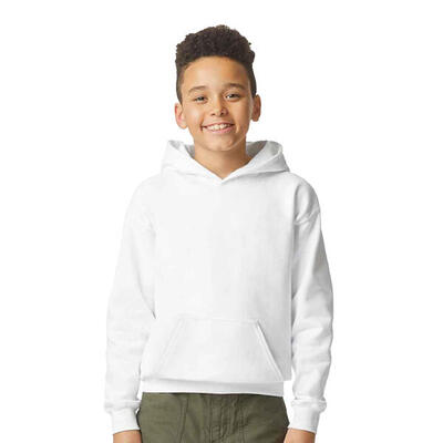 Felpa Con Cappuccio Semplice Pile Bambini Gildan Softstyle Bianco