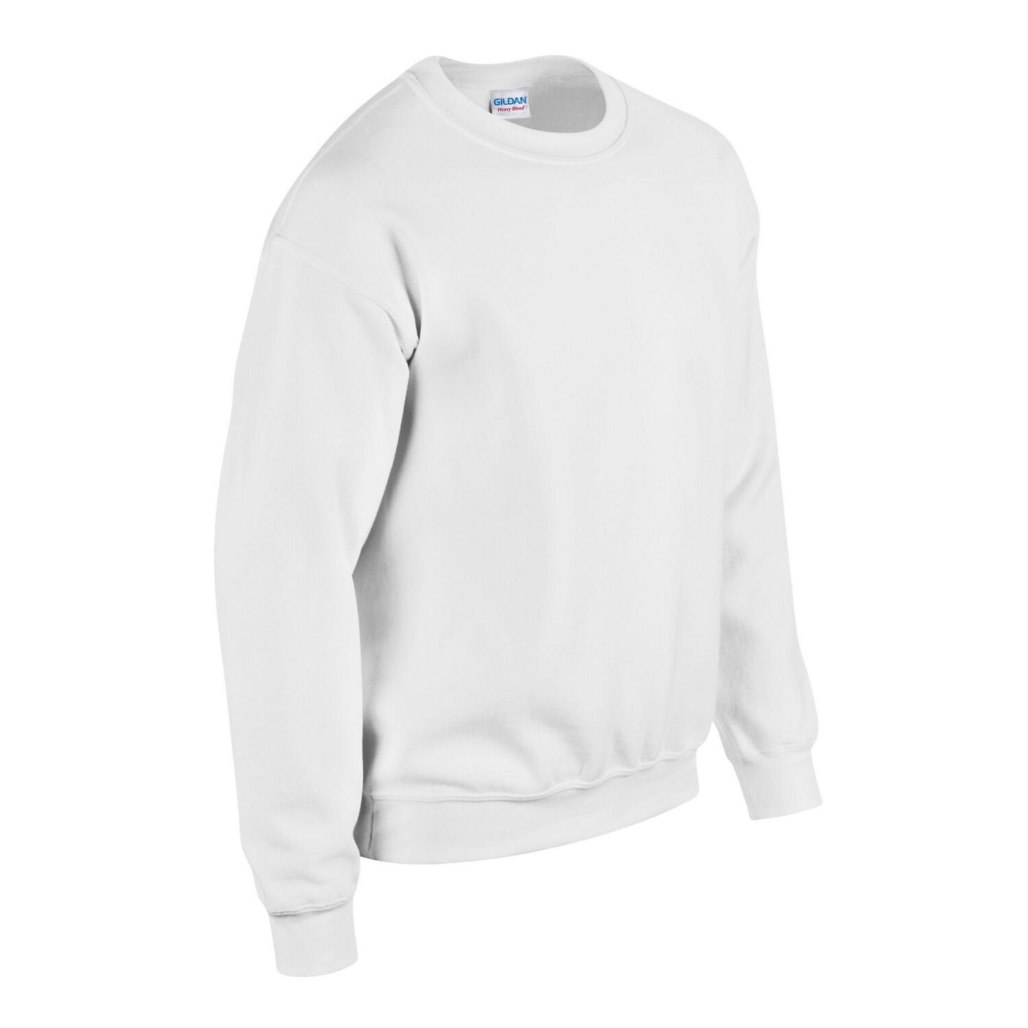 Camisola com gola redonda de mistura pesada unissexo para adultos (Branco) 3/3