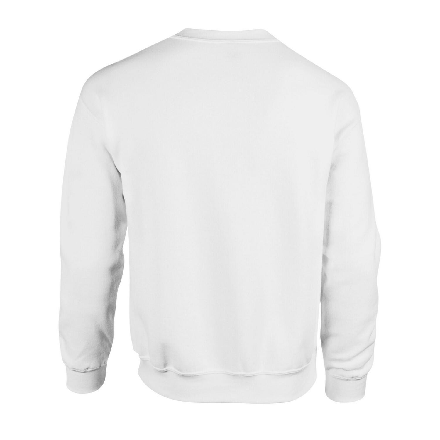 Camisola com gola redonda de mistura pesada unissexo para adultos (Branco) 2/3