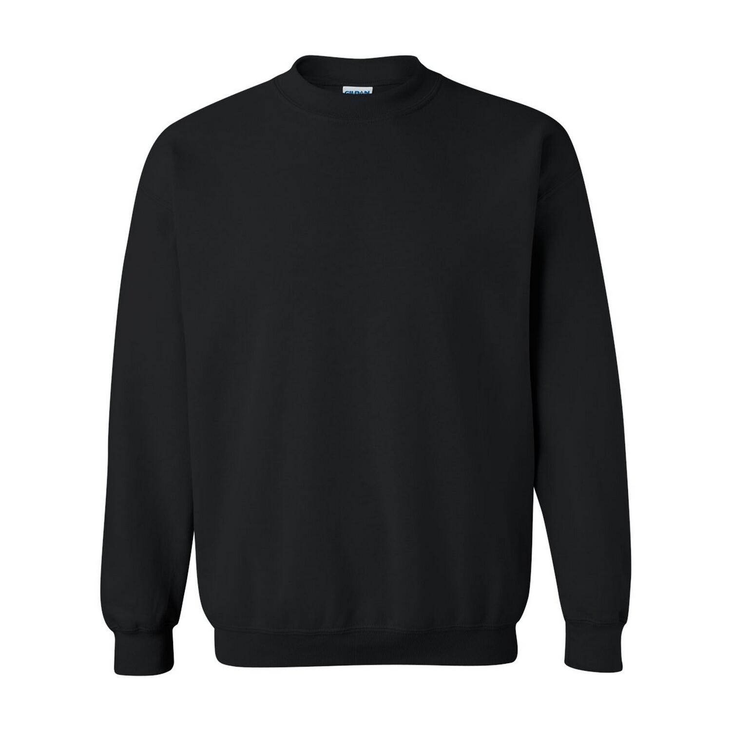 GILDAN Unisex Adult Sweatshirt met Zware Mouwenhals (Zwart)