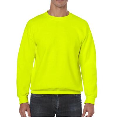 Unisex adult sweatshirt met zware mouwenhals (veiligheid groen)