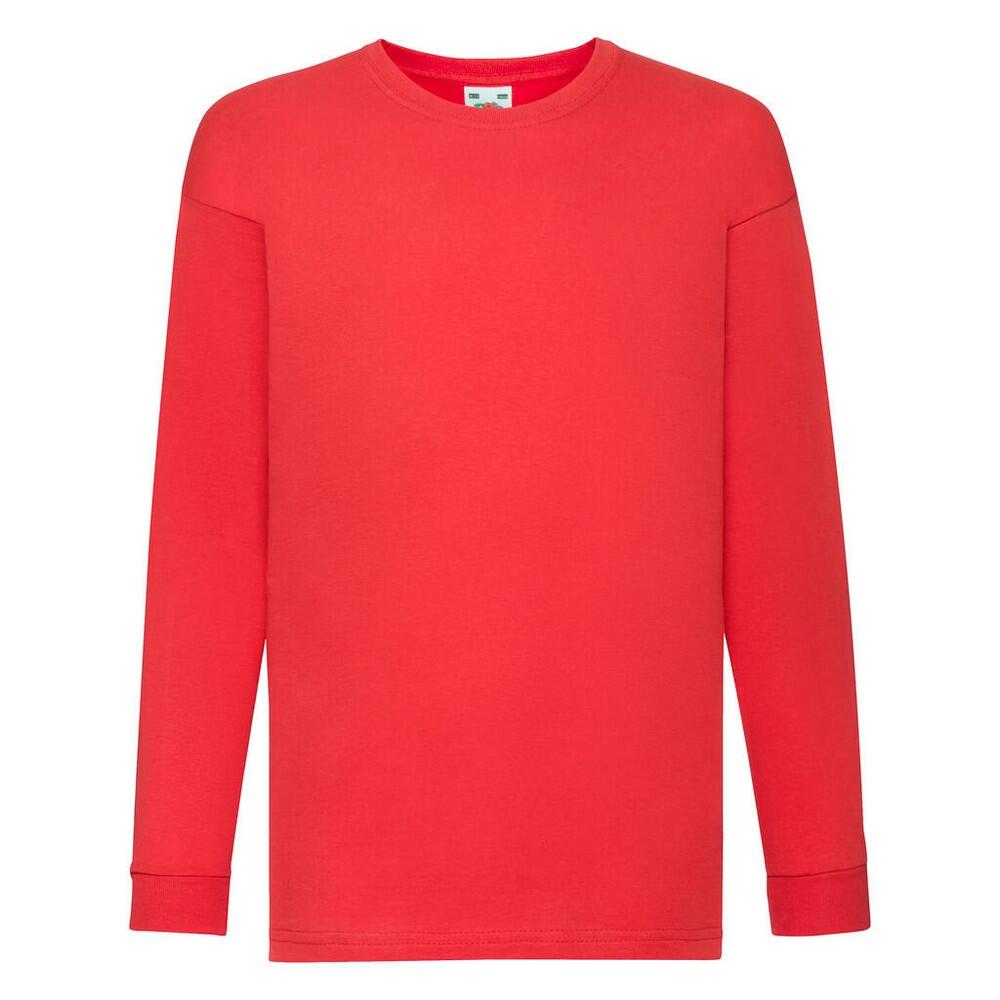FRUIT OF THE LOOM Maglietta Semplice Manica Lunga Bambini Fruit Of The Loom Valueweight Rosso