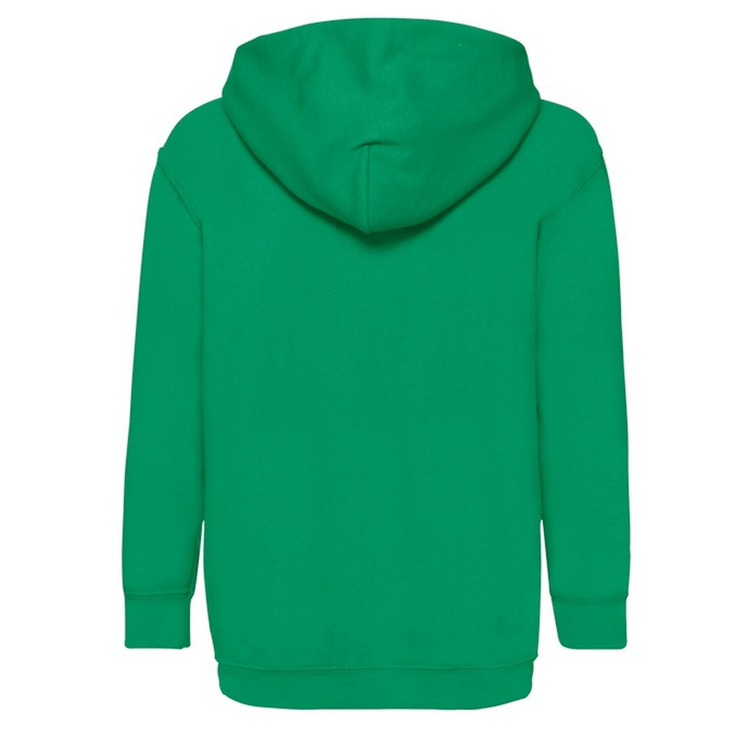 Felpa Con Cappuccio Bambini Fruit Of The Loom Classic Verde Kelly 2/3