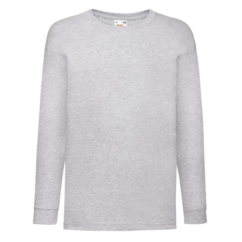 Childrens/Kids Valueweight Heather LongSleeved TShirt (Grey)