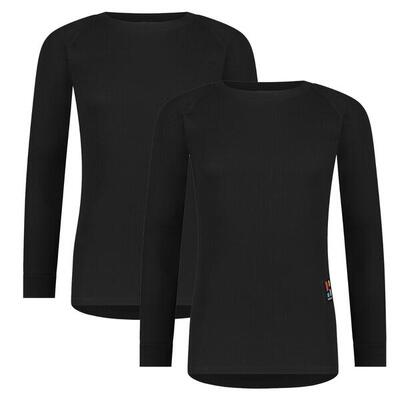 Skiunterwäsche Funktionsshirt Langarm Herren Pro 2er-pack Schwarz