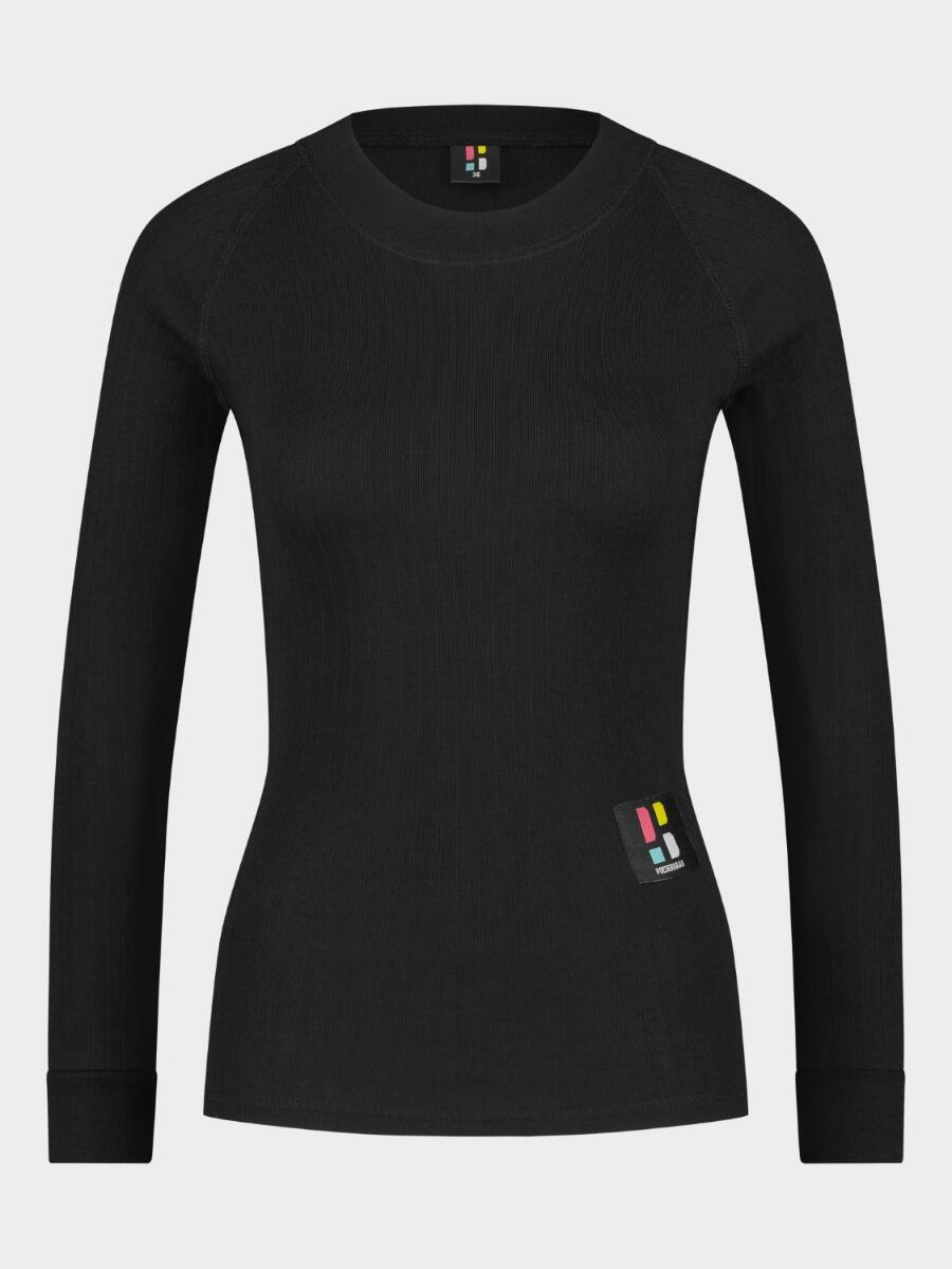 POEDERBAAS Thermoshirt met lange mouwen Dames Pro Zwart