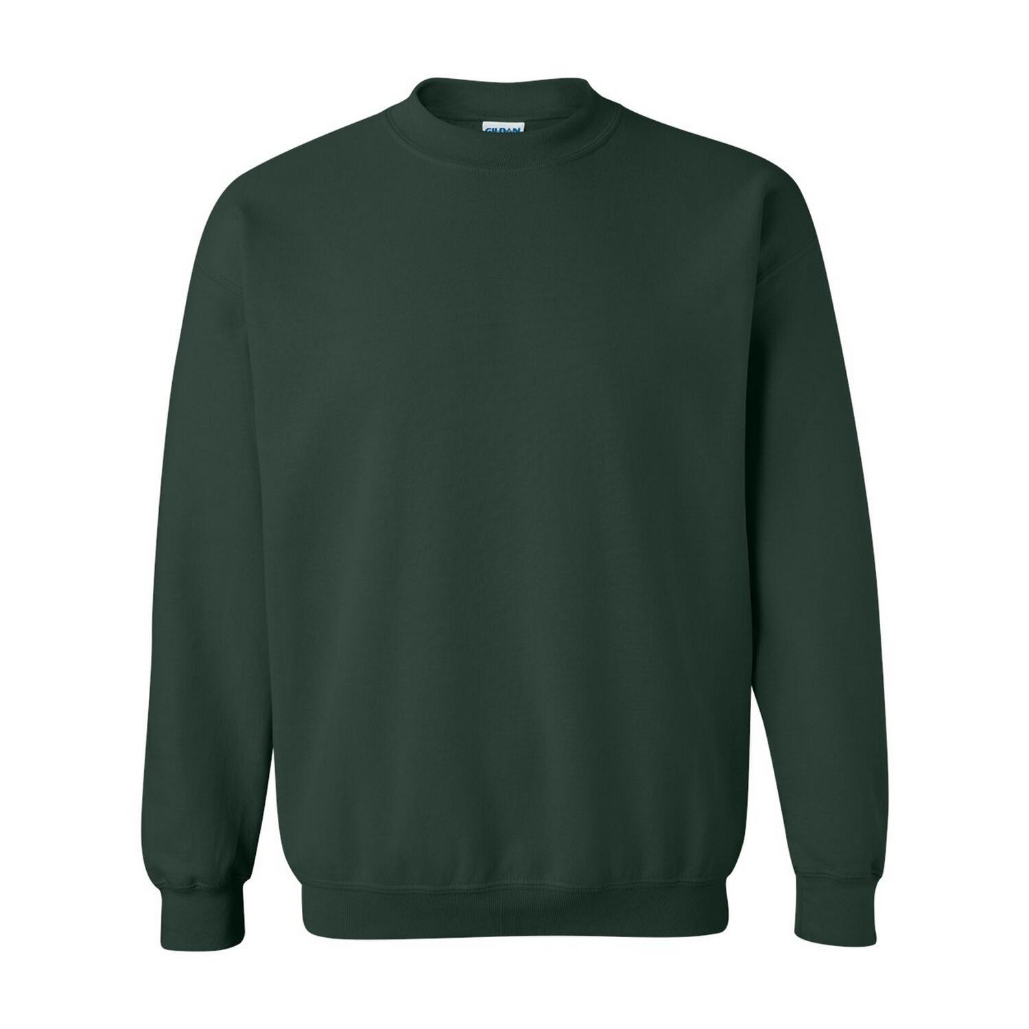 GILDAN Unisex Adult Sweatshirt met Zware Mouwenhals (Bosgroen)