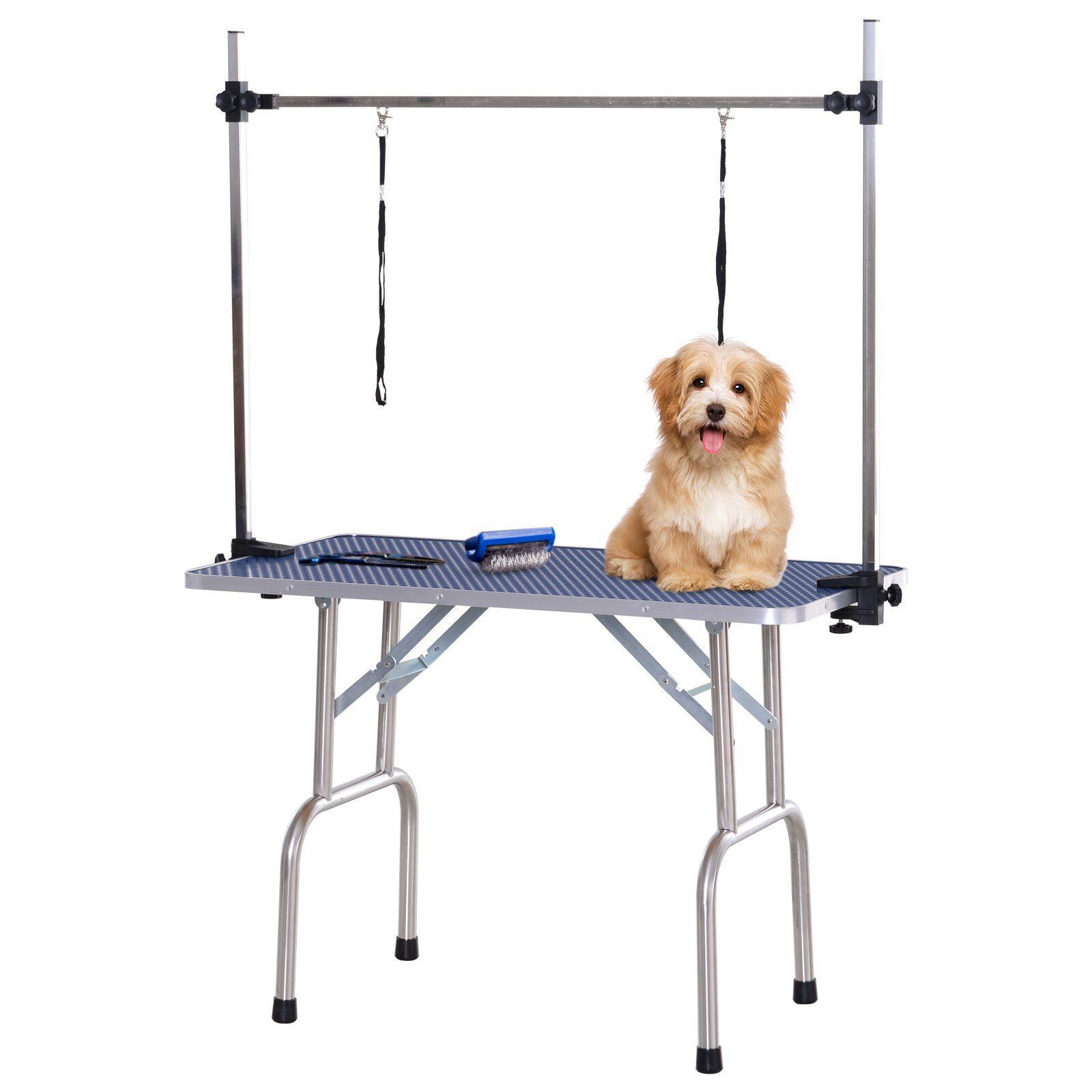 PAWHUT Mesa de Tosquia 107x60x170cm Azul