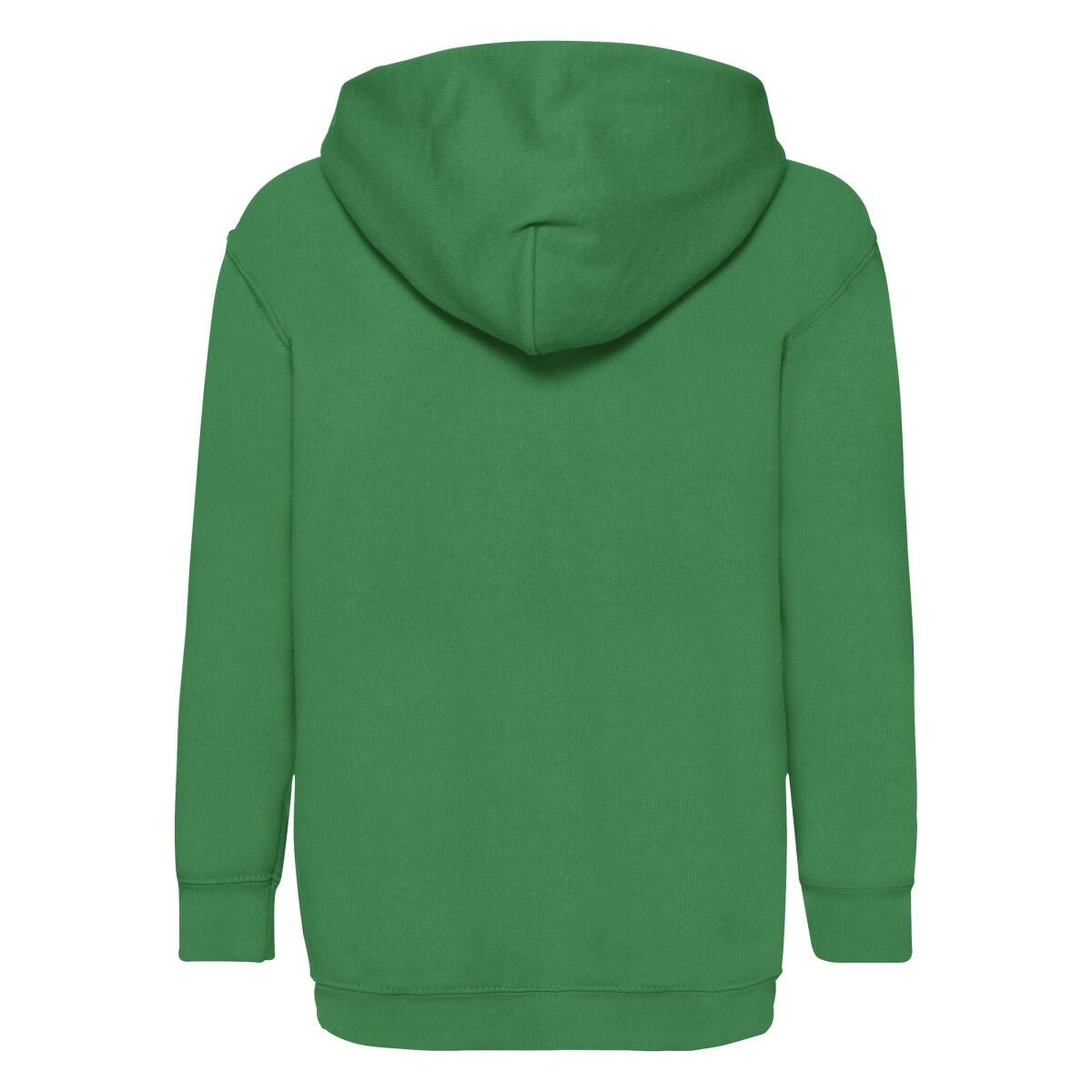 Felpa Con Cappuccio Bambini Fruit Of The Loom Classic 260 Verde Kelly 2/3