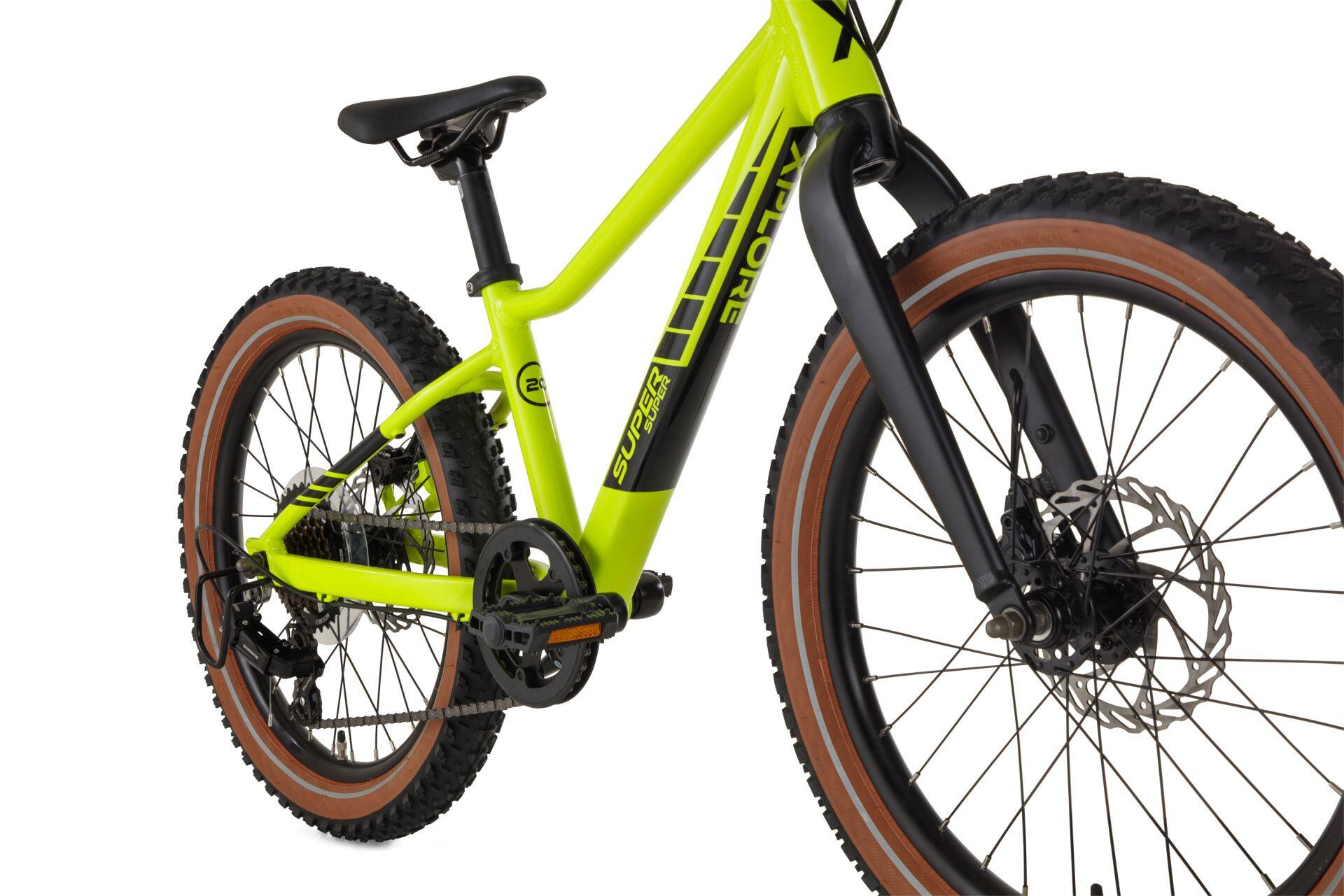 SuperSuper Xplore Mountain Bike per bambini - 20 pollici - 7 marce - Giallo 3/5