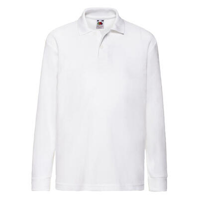 Polo shirt met lange mouwen voor kinderen/kinderen (wit)