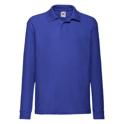 Polo shirt met lange mouwen voor kinderen/kinderen (wit)