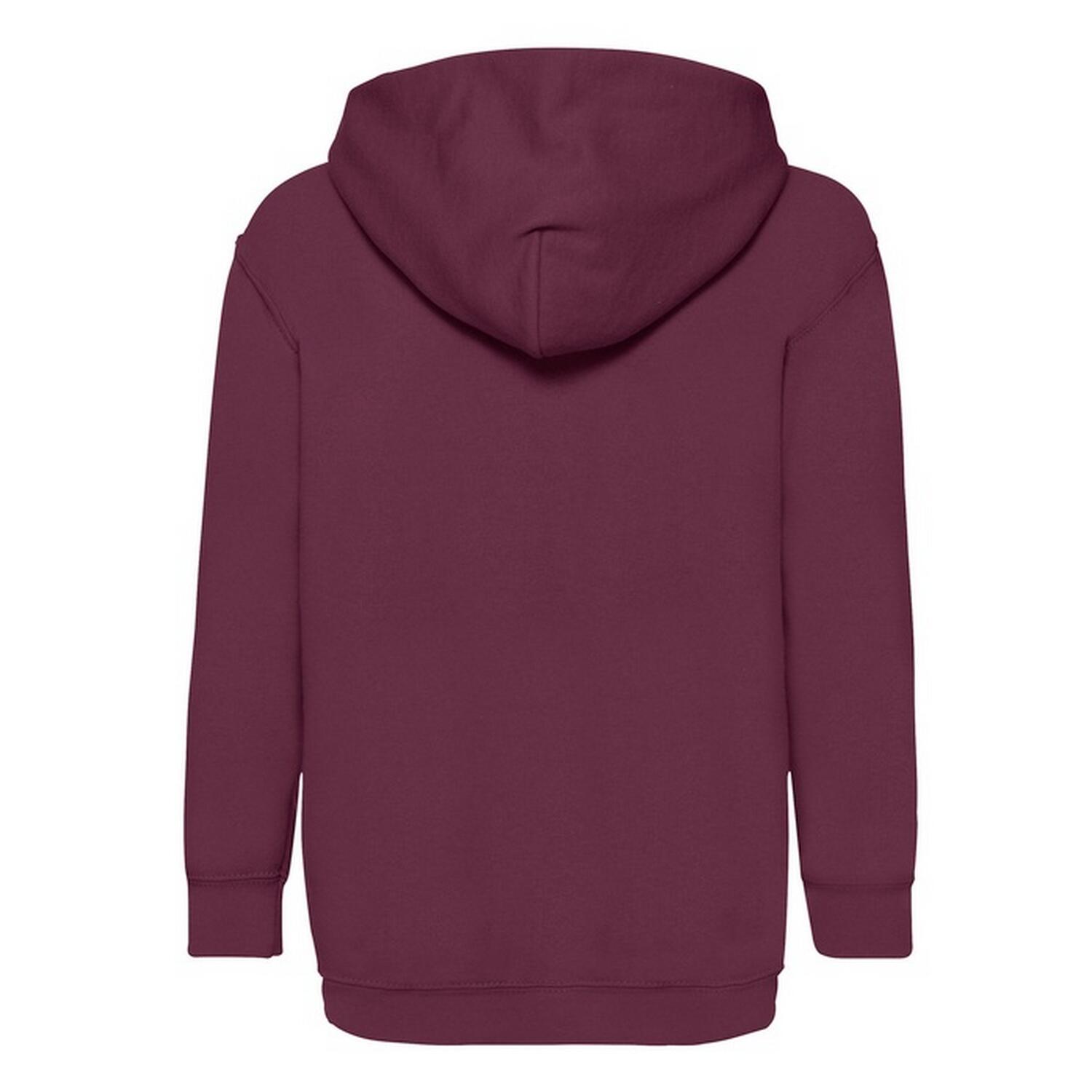 Felpa Con Cappuccio Bambini Fruit Of The Loom Classic Borgogna 2/3