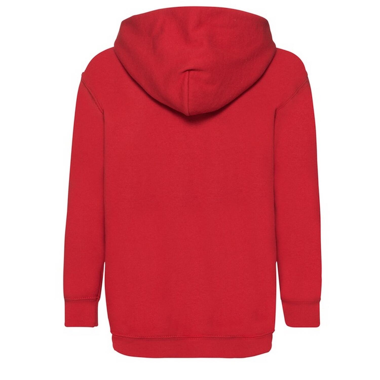 Felpa Con Cappuccio Bambini Fruit Of The Loom Classic Rosso 2/3