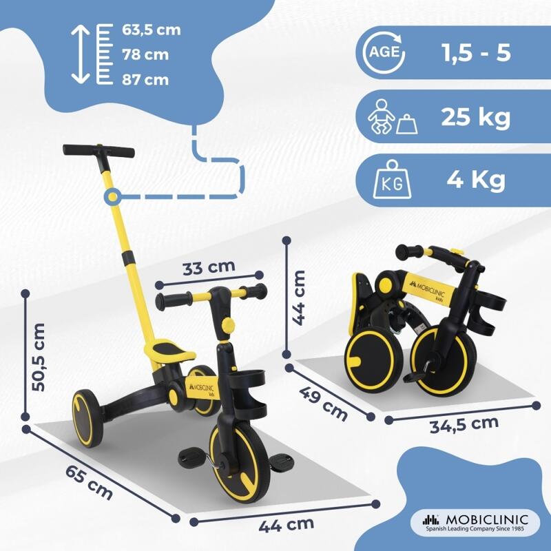Tricycle 5 en 1 Evolutif Guidon Siège réglable Léger Vélo d'équilibre