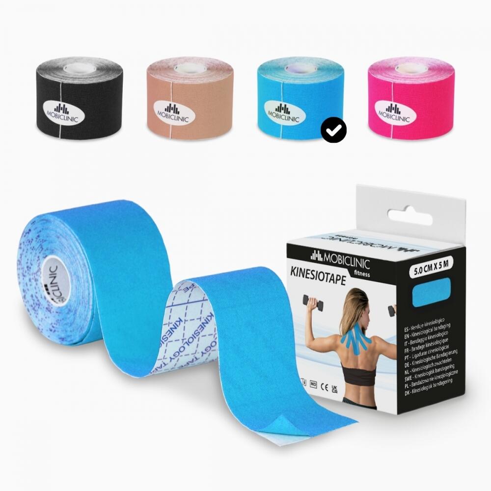 Mobiclinic - Bande Kinésiologie  Kinesio Tape Bande Taping Rouleau De 5 Cm X 5 M Bleu - Bande De Kinésiologie - Bleu - Taille Unique - Decathlon