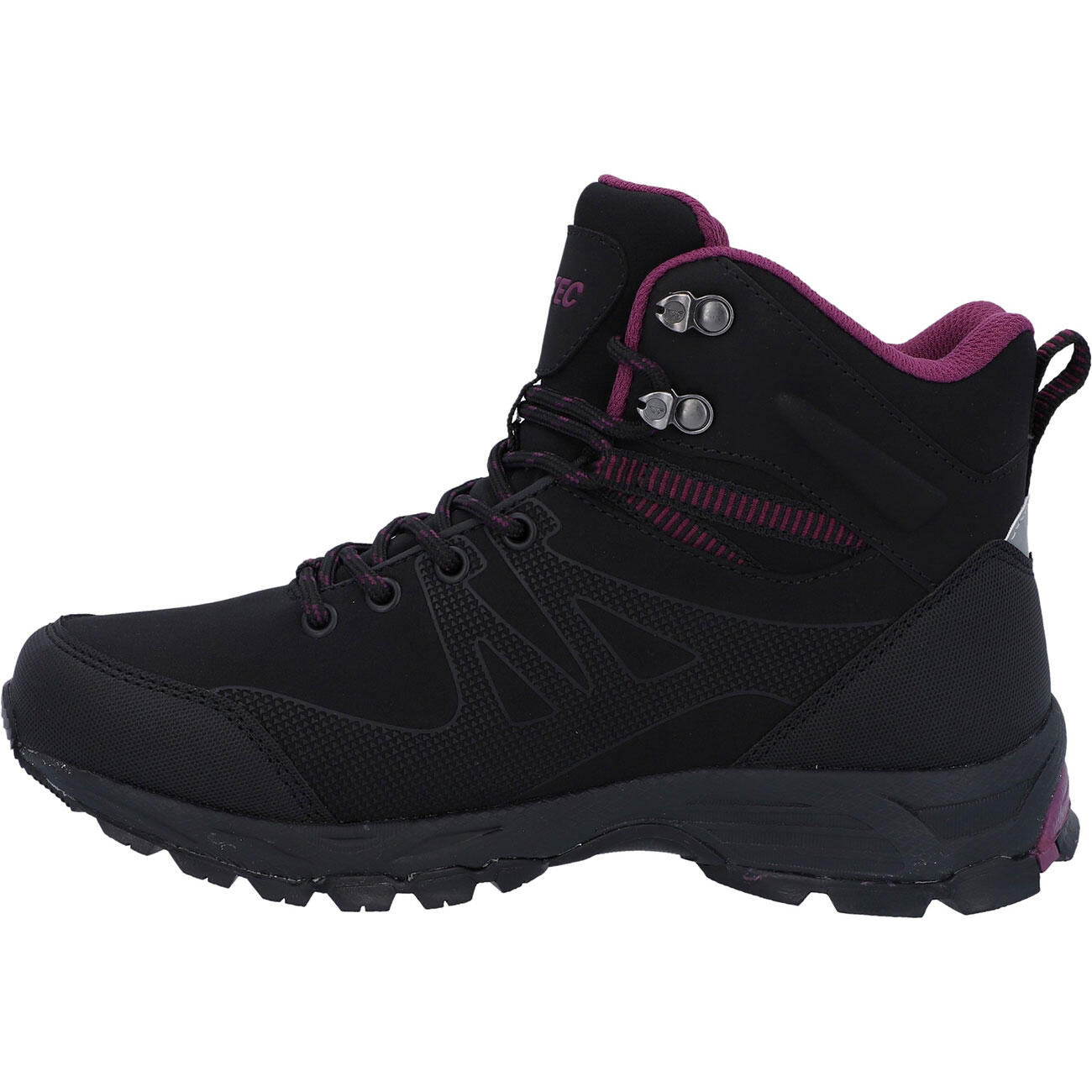 HI-TEC Hi-Tec Jackdaw Mid Wp Womens Wandelschoenen Hoge Hiel ZWART/BORDEAUXROOD 4/7