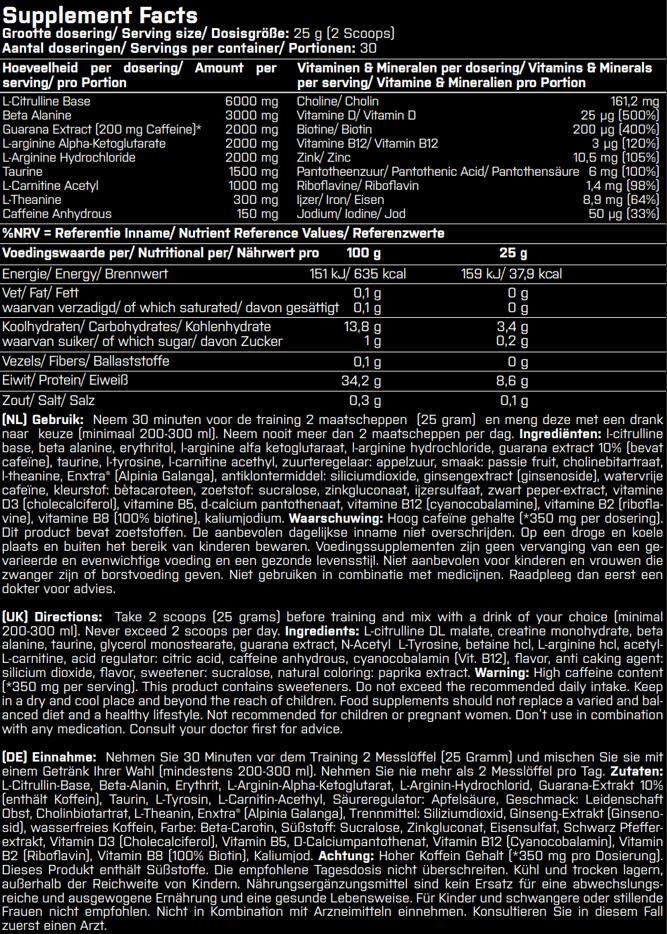 Advanced Pre Workout - Pre Workout - Passievrucht - 750 gram (30 doseringen) 2/2