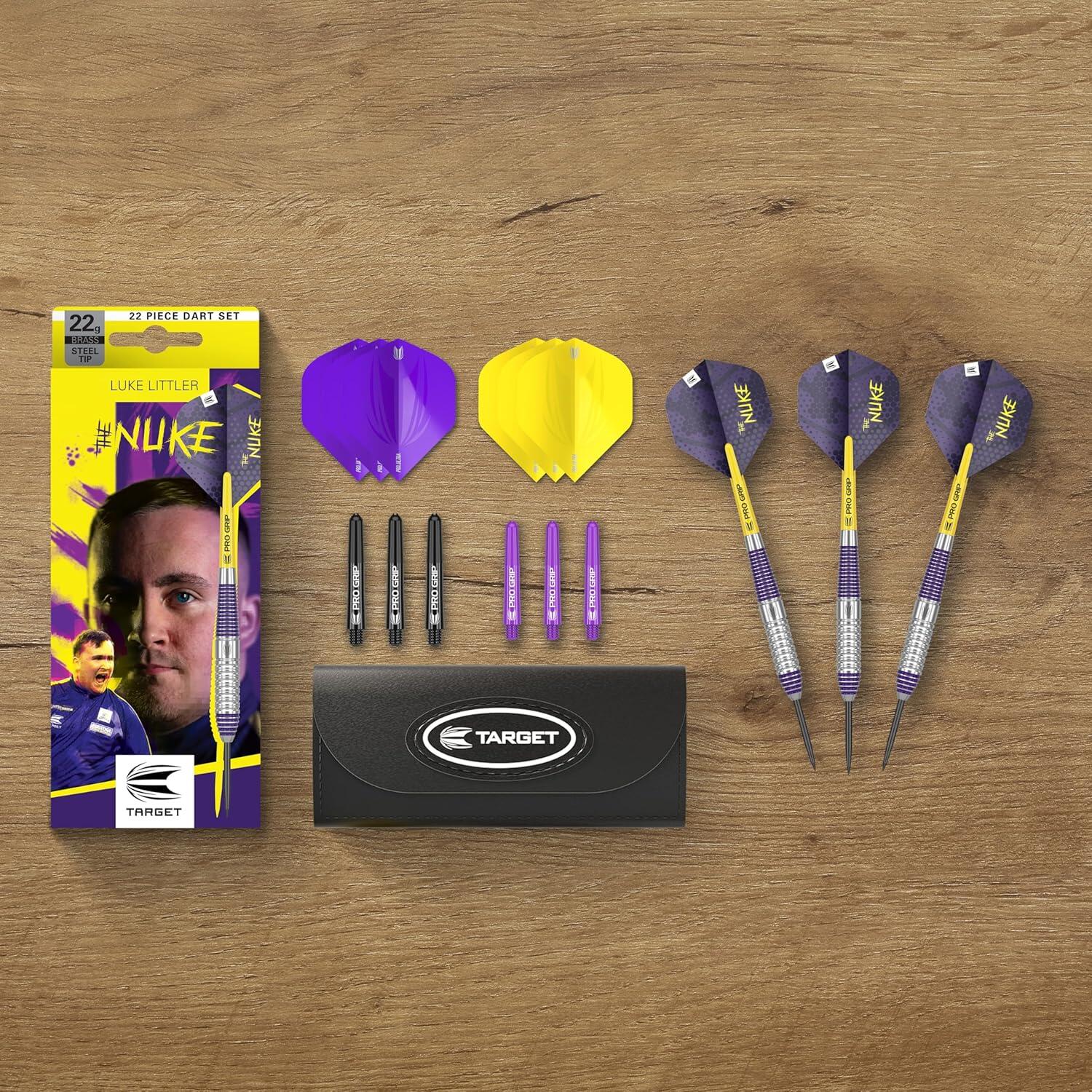 Set de fléchettes acier Luke Littler Brass avec étui 6/6