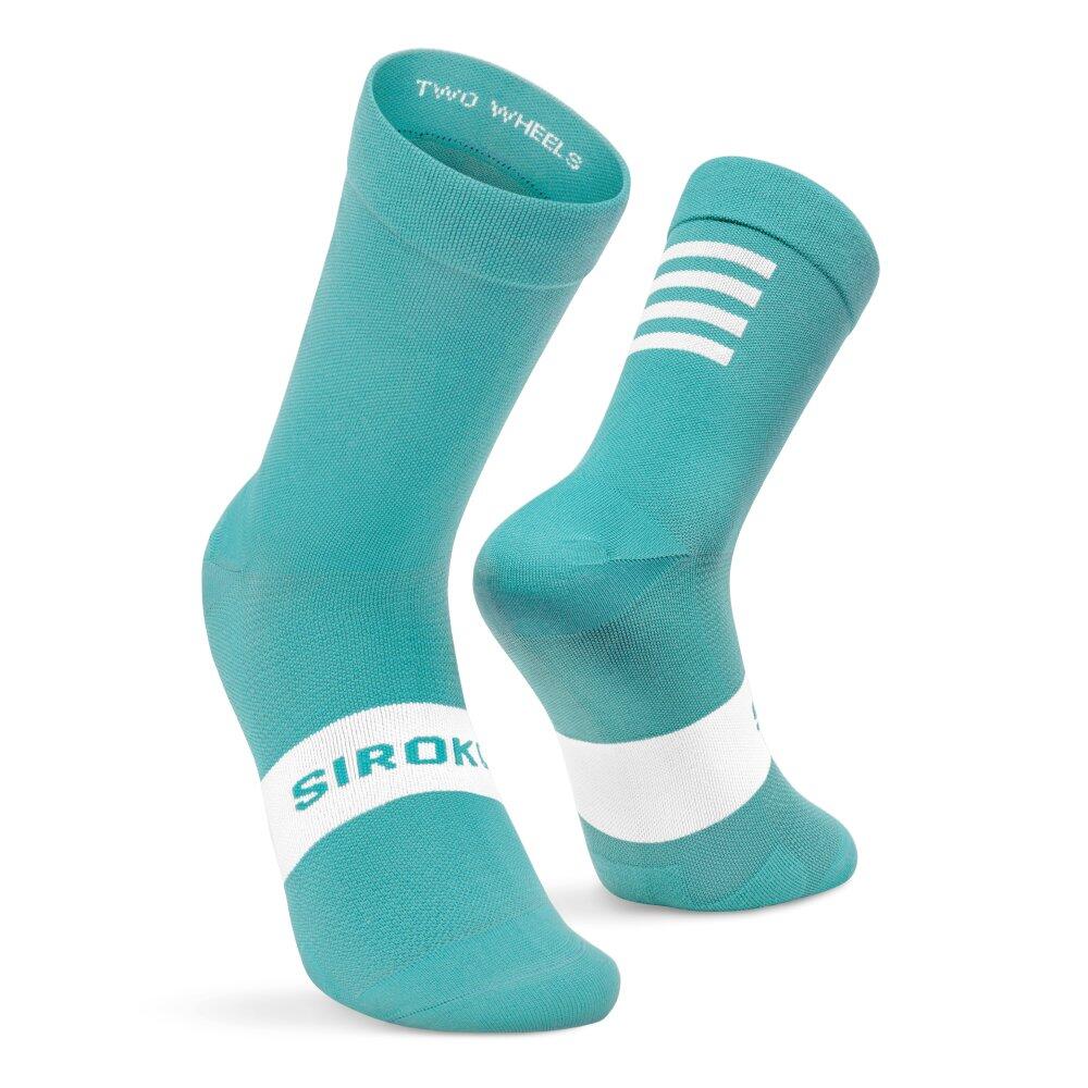 SIROKO Cyklistické ponožky S1 Cyan Trollstigen