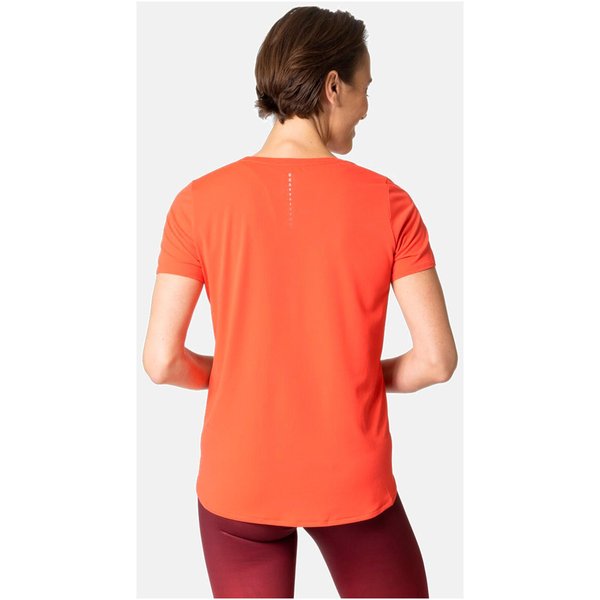 T-Shirt Running Odlo Zeroweight Chill-Tec Rouge Femme 4/7
