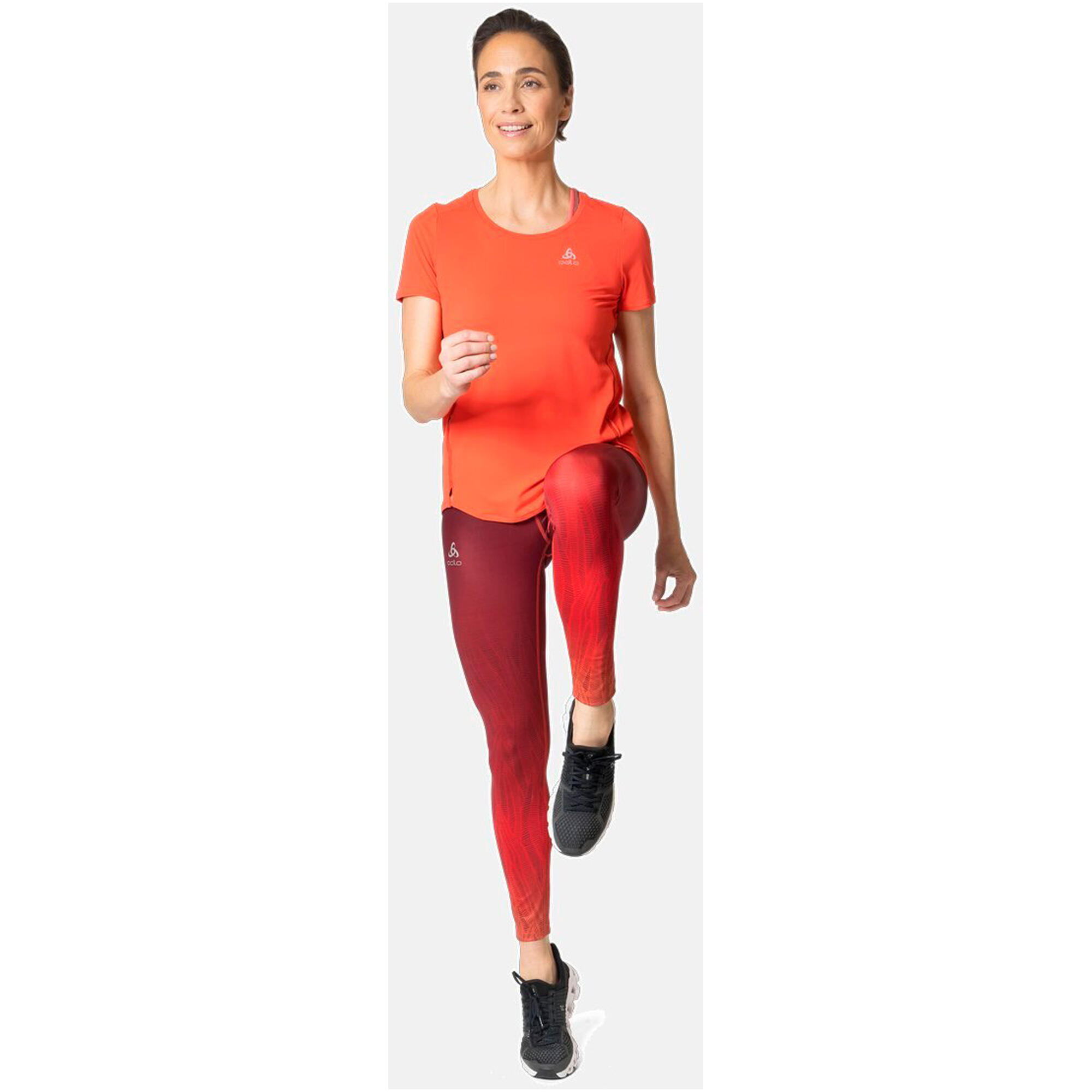 T-Shirt Running Odlo Zeroweight Chill-Tec Rouge Femme 6/7