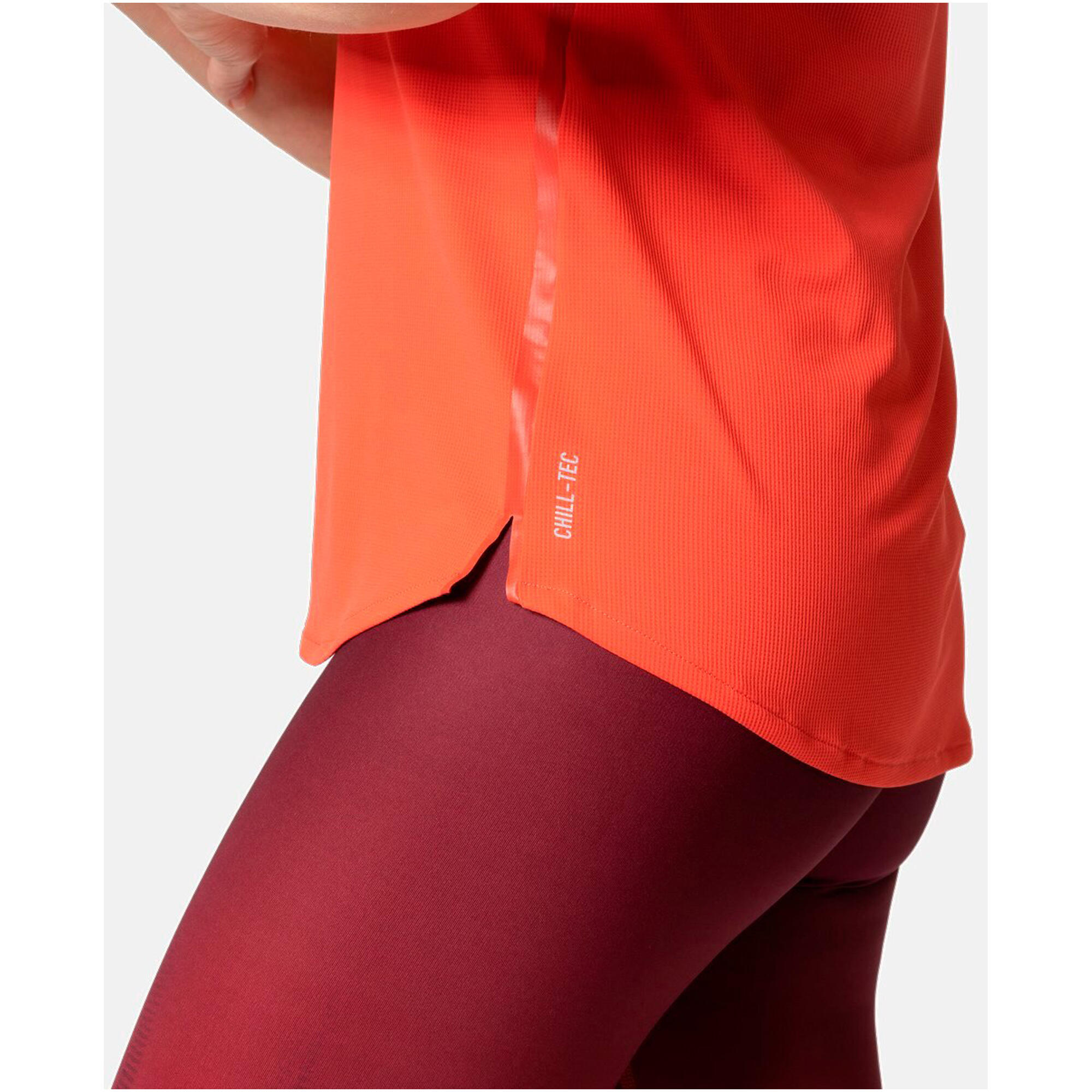 T-Shirt Running Odlo Zeroweight Chill-Tec Rouge Femme 5/7