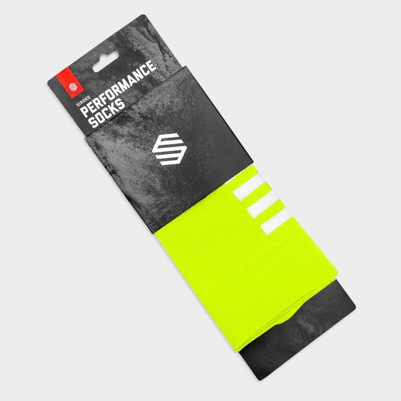 Chaussettes vélo Cyclisme Homme et Femme S1 Fluor Montseny Jaune Brillant