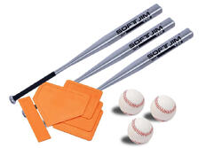 Kit de 3 battes en aluminium, 3 balles et bases de baseball