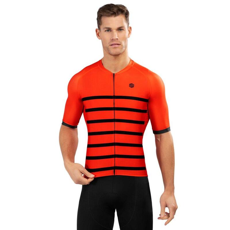 Maillot vélo manches courtes homme Cyclisme M2 Pimorent Orange Vif