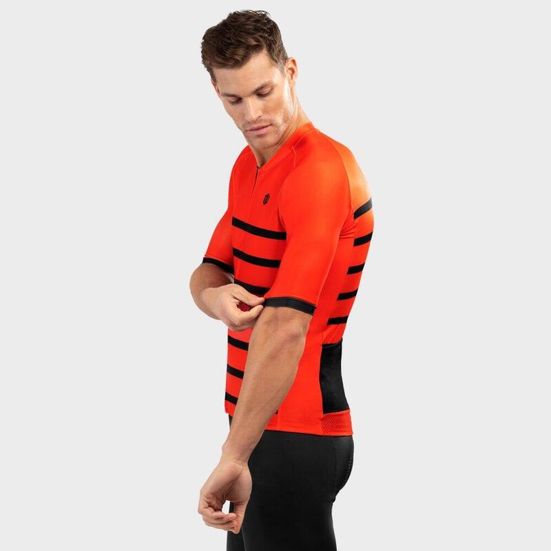 Maillot vélo manches courtes homme Cyclisme M2 Pimorent Orange Vif