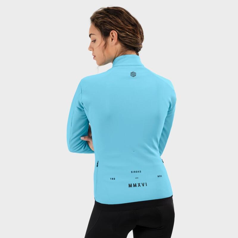 Veste vélo softshell femme Cyclisme J1 Stagiaire Cyan