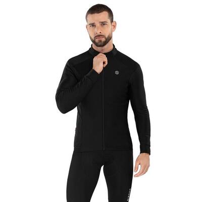Heren wielrennen softshell fietsjas j1 furkapass zwart