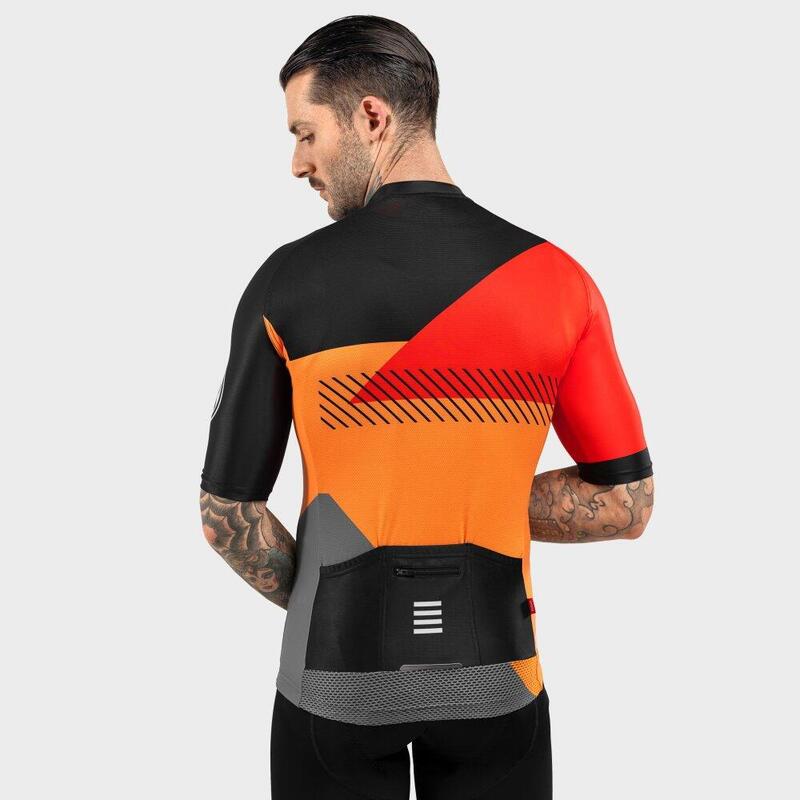 Pánský cyklistický dres s krátkým rukávem M2 California Zářivě Oranžov