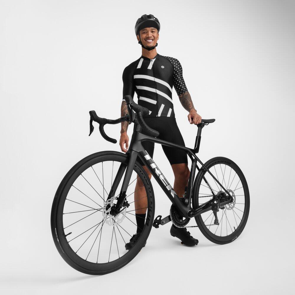 Maillot de manga corta hombre ciclismo M2 Finisher Negro 3/8