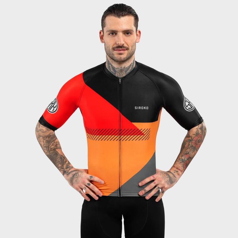 Maillot vélo manches courtes homme Cyclisme M2 California Orange Vif