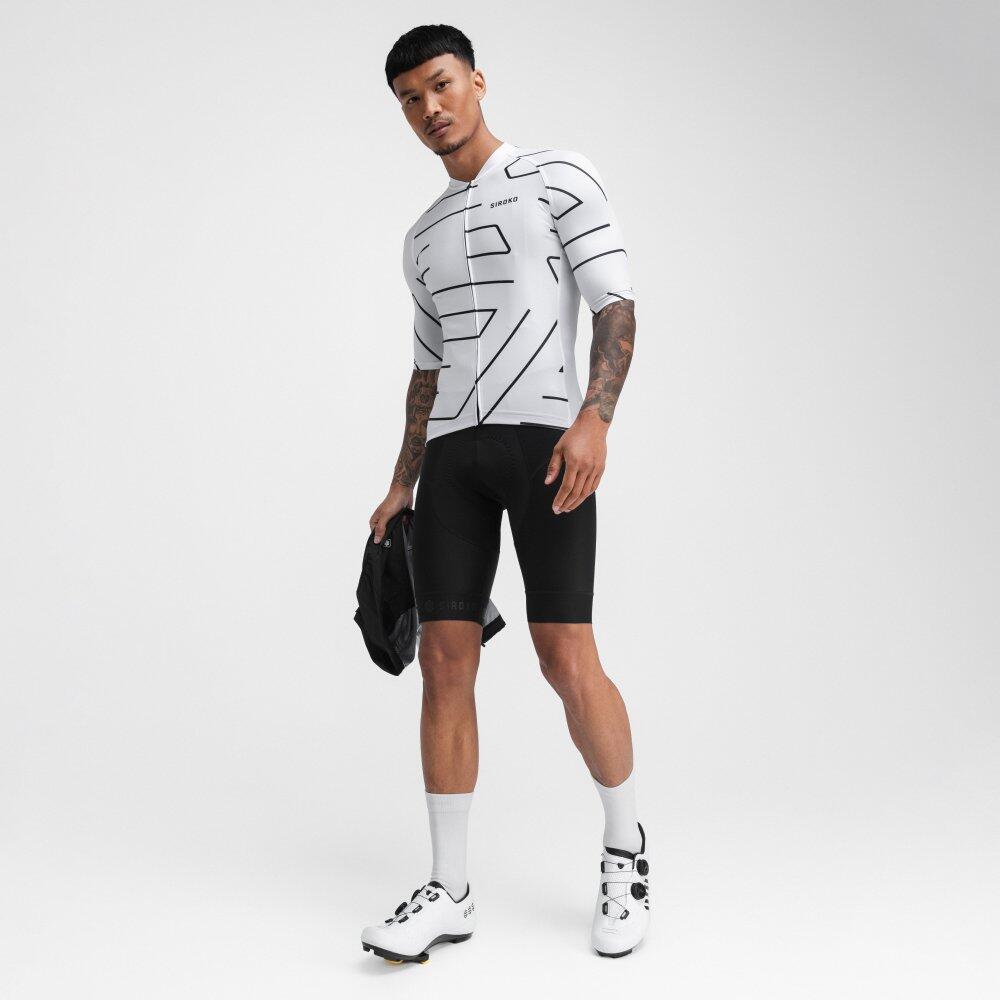 Herren Radsport kurzärmeliges radtrikot für M2 Dash Weiß 3/8