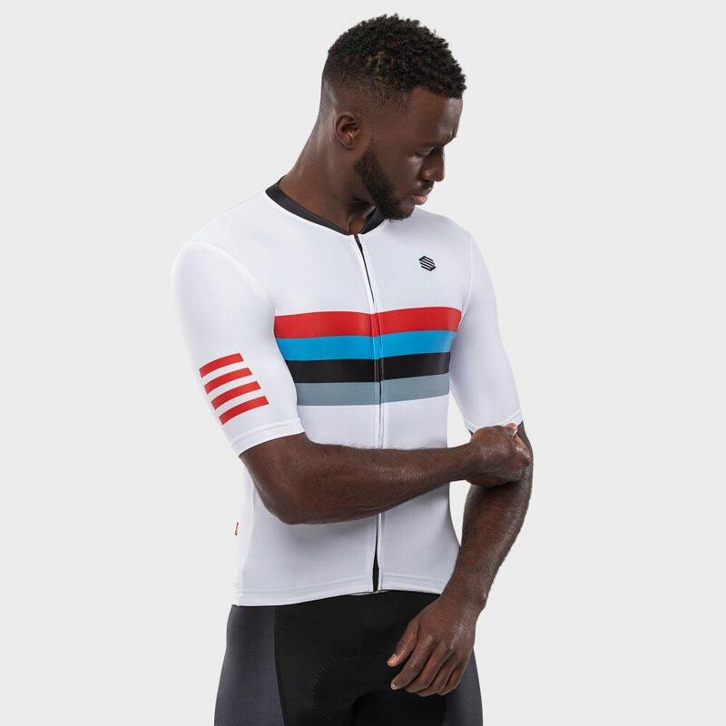 Maillot vélo manches courtes homme Cyclisme M2 Westfalia Blanc