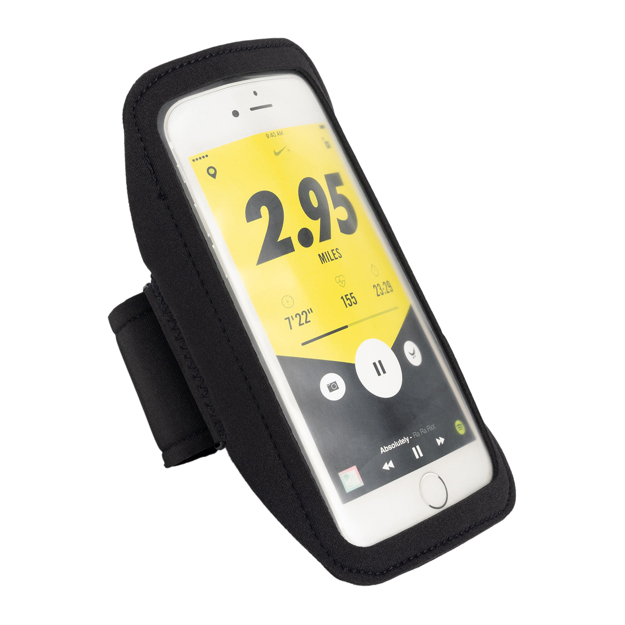Fascia Da Braccio Portacellulare Nike Plus Nero Bianco 4/4