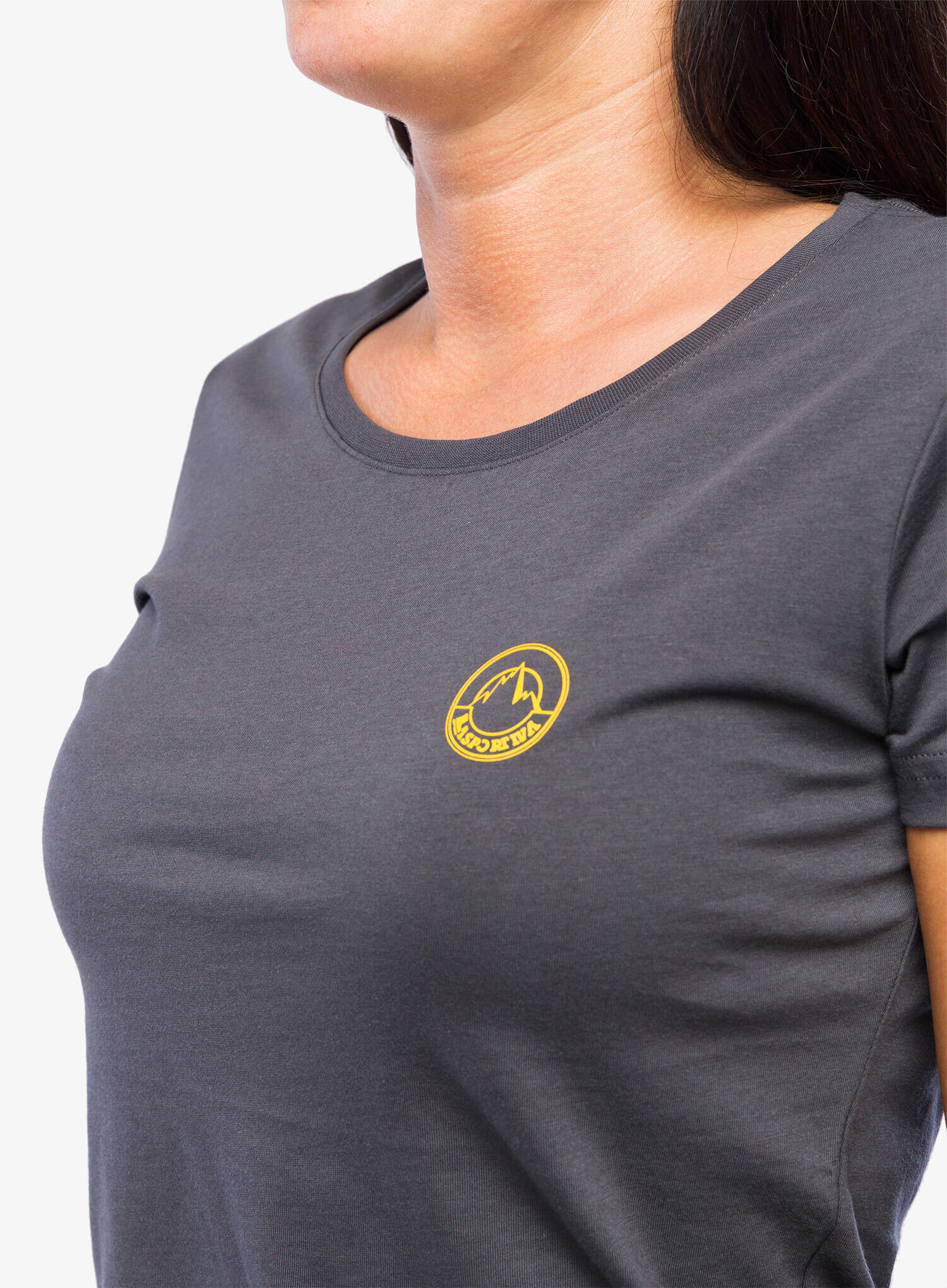 T-shirt femme LA SPORTIVA Climbing on the Moon coton organique Giallo 5/7