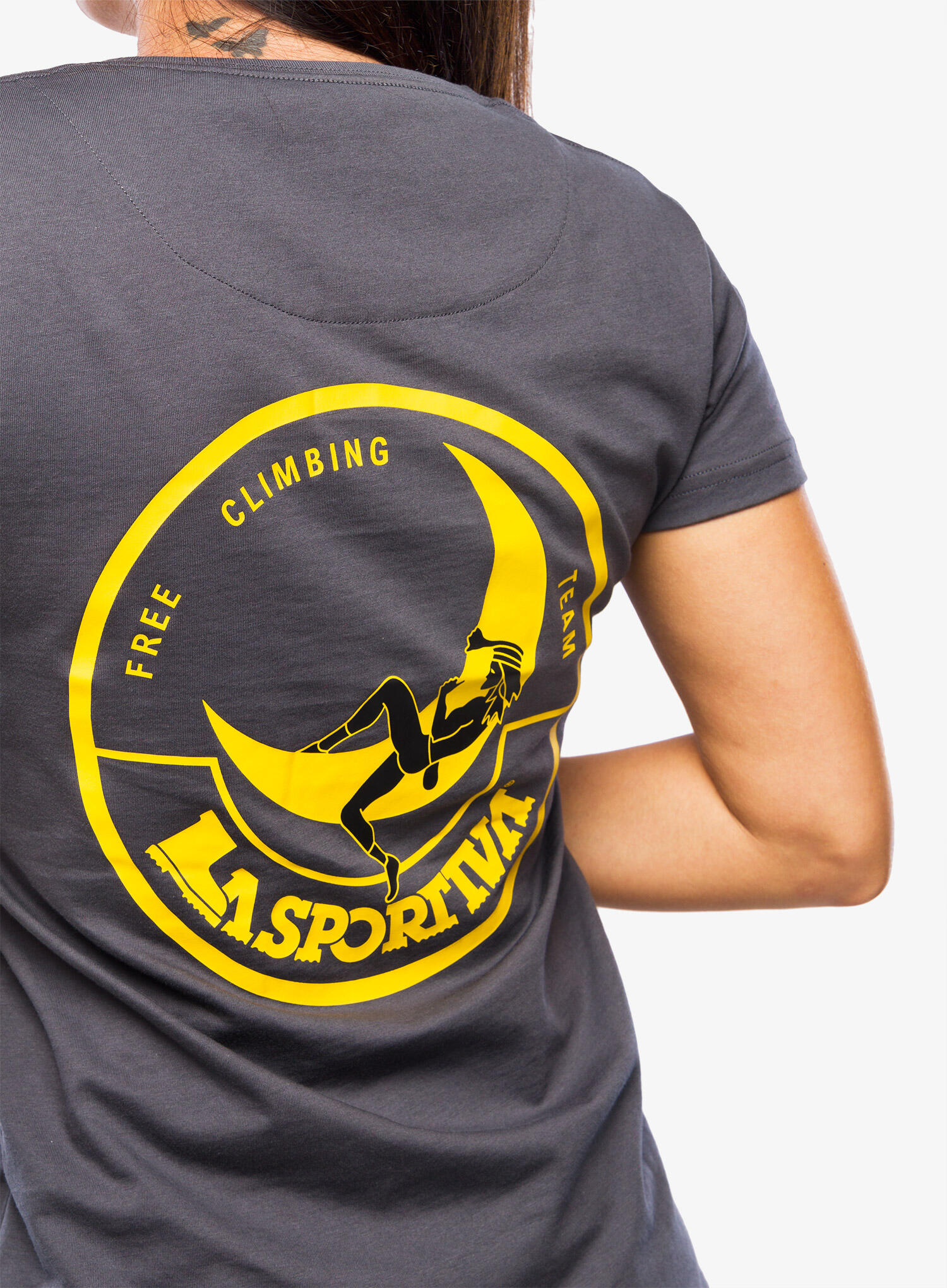 T-shirt femme LA SPORTIVA Climbing on the Moon coton organique Giallo 7/7