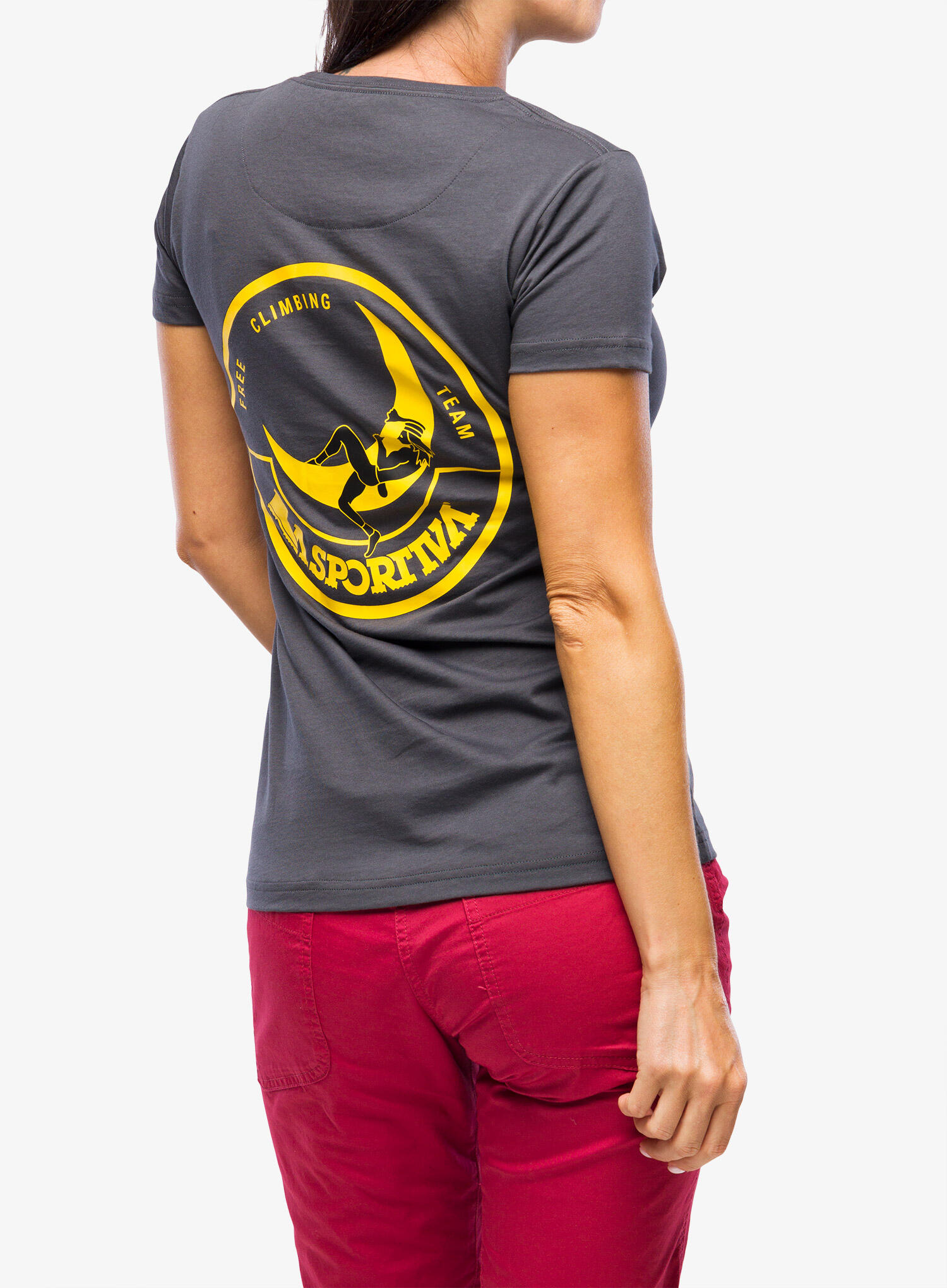 T-shirt femme LA SPORTIVA Climbing on the Moon coton organique Giallo 4/7