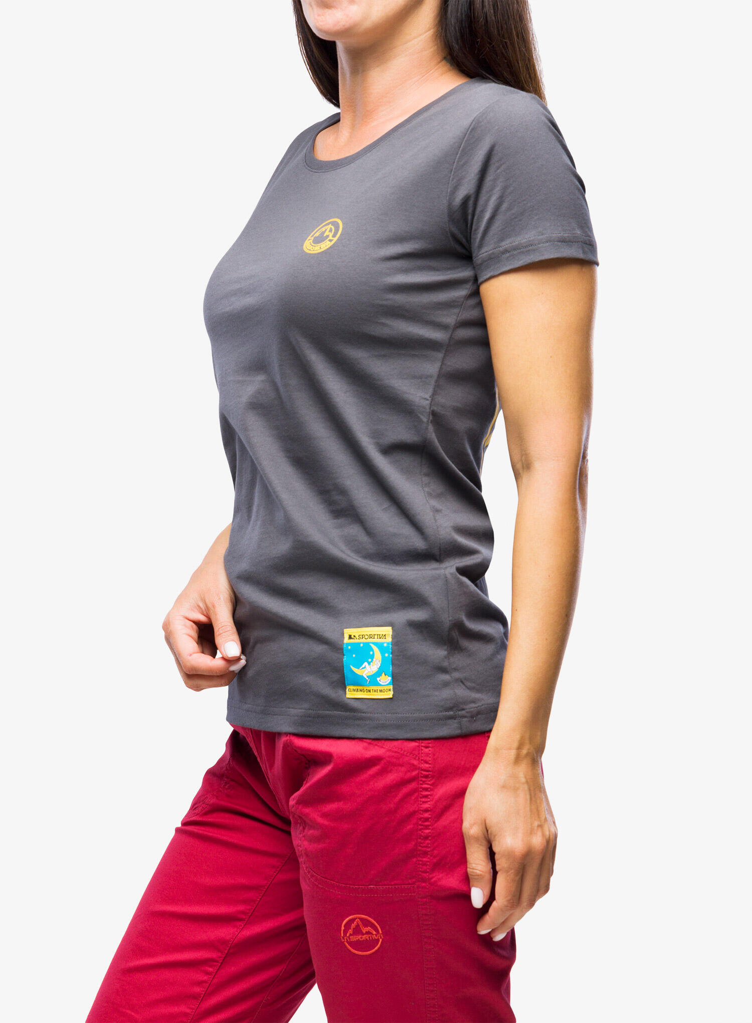 T-shirt femme LA SPORTIVA Climbing on the Moon coton organique Giallo 3/7