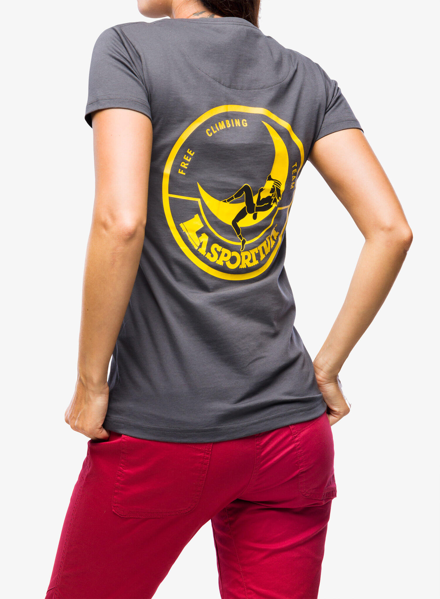 T-shirt femme La Sportiva Climbing on the Moon coton bio Giallo 2/7