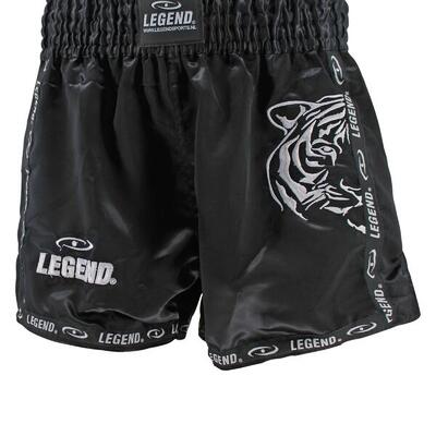 Kickboks broekje kind/volwassene tijger zwart